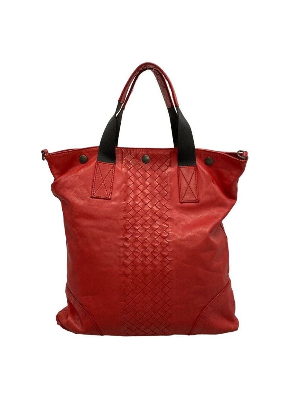 Bottega Veneta Handbag Intrecciato Red Leather